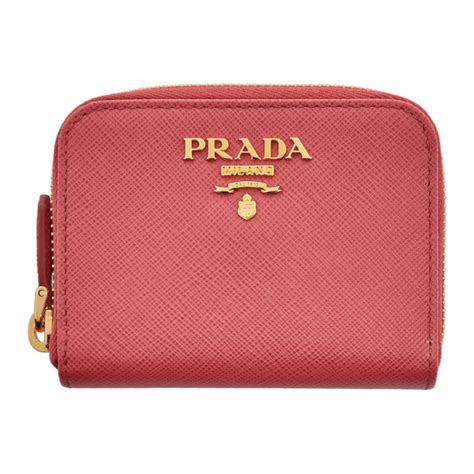 prada pink wallet on chain|Prada card holder with zipper.